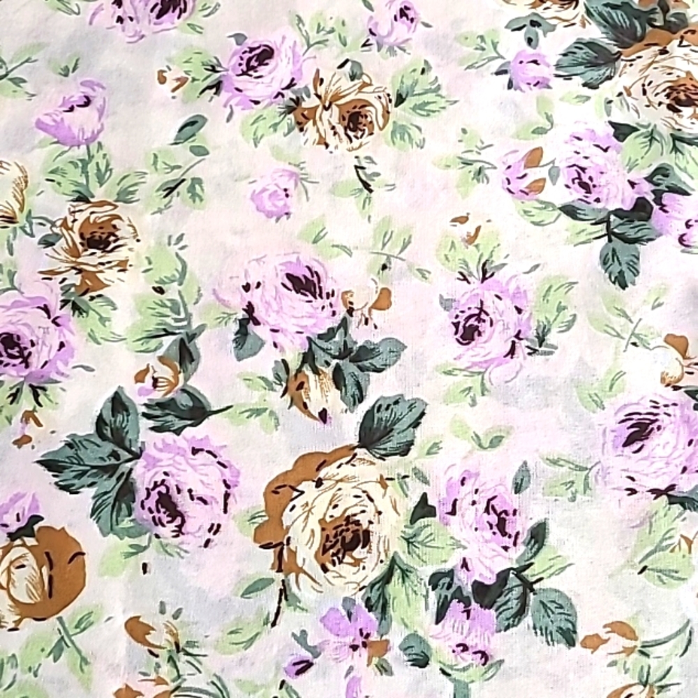 Floral Rare Vintage Blended Crafting Quilting Sewing Fabric L74in (2yds) W45in